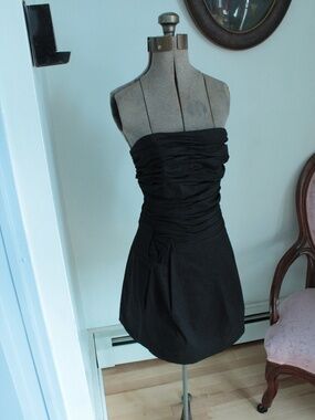 1980’s Black Ruched Jessica McClintock Dress